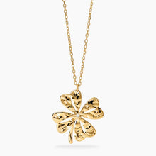 Carica l'immagine nel visualizzatore di Gallery, Collana da donna in acciaio dorato con quadrifoglio Style 57 Kidult 851094
