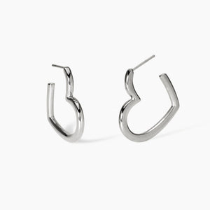 Orecchini da donna in acciaio a cerchio cuore Kidult 861030