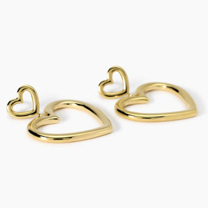 Orecchini da donna in acciaio dorato con cuori Kidult 861031