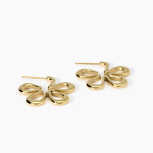 Carica l&#39;immagine nel visualizzatore di Gallery, Orecchini da donna in acciaio dorati a lobo fiore Kidut 861034
