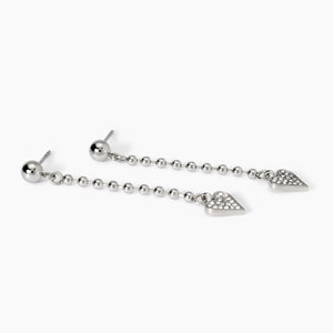 Orecchini da donna in acciaio pendenti con cuori in cristalli Kidult 861037