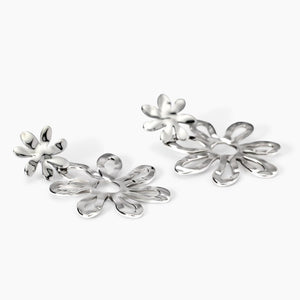 Orecchini da donna pendenti con fiori effetto martellato Kidult 861041