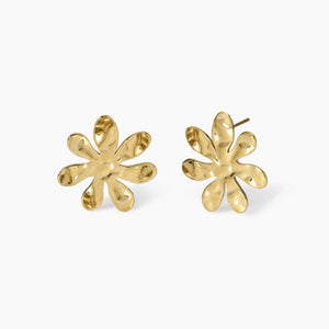 Orecchini da donna in acciaio dorato con fiore Kidult 861042