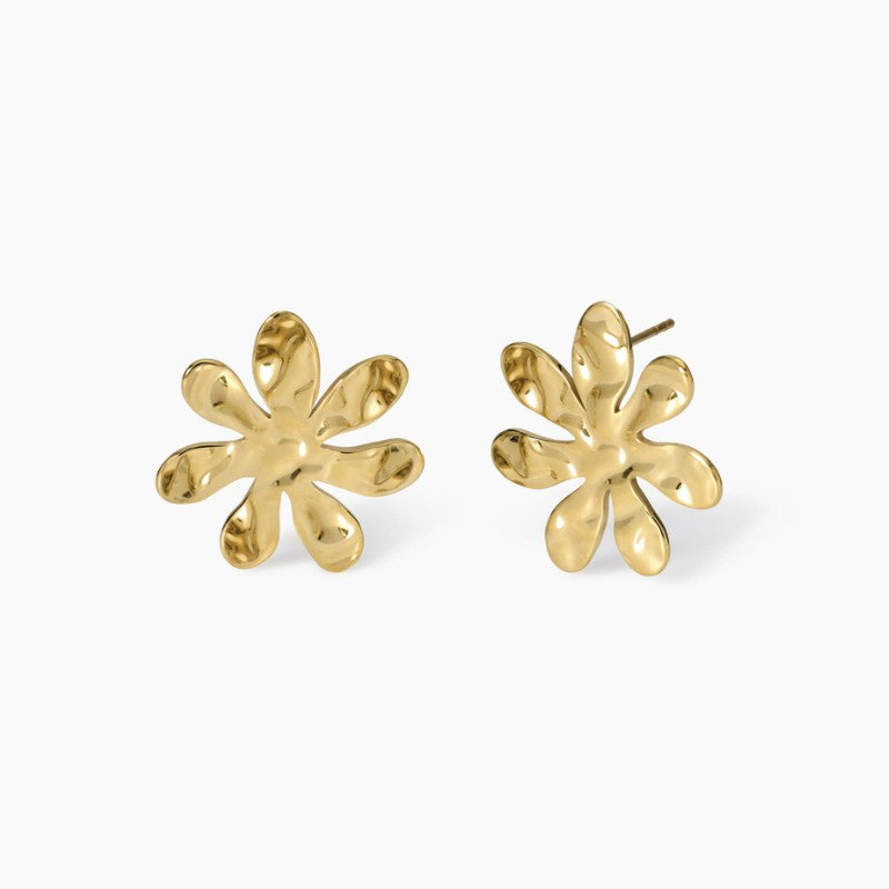 Orecchini da donna in acciaio dorato con fiore Kidult 861042