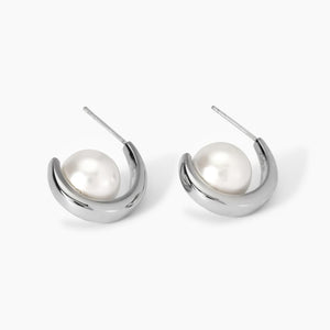 Orecchini da donna semicerchio con perle conchiglia Kidult 861052