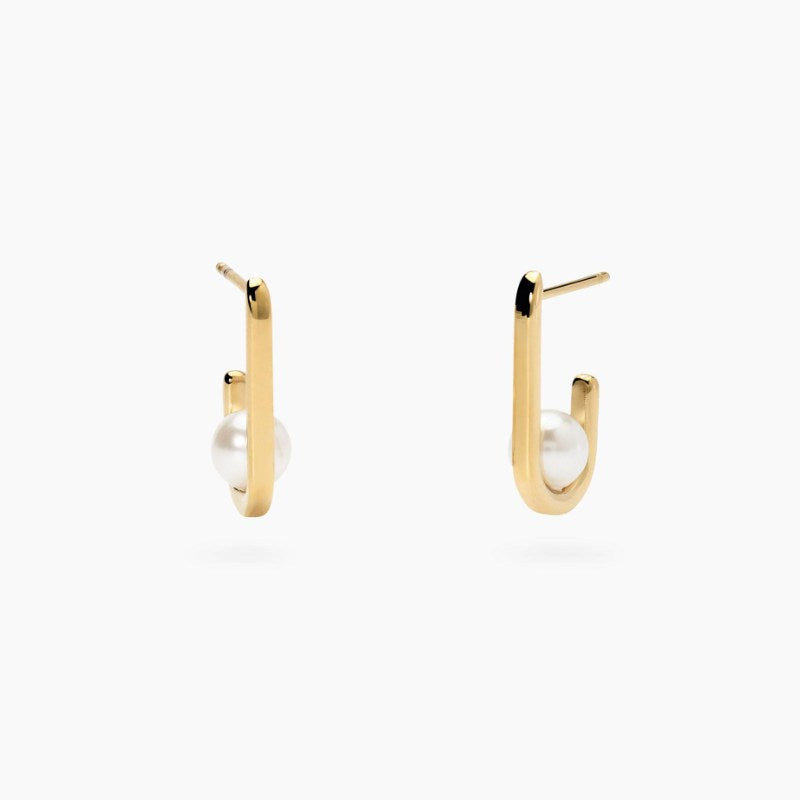 Orecchini da donna in acciaio dorato con perle conchiglia Style 45 Kidult 861056