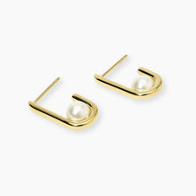 Carica l&#39;immagine nel visualizzatore di Gallery, Orecchini da donna in acciaio dorato con perle conchiglia Style 45 Kidult 861056
