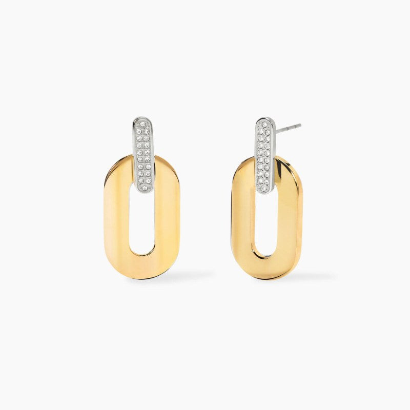 Orecchini da donna in acciaio dorato con cristalli e pendenti Style 09 Kidult 861060