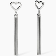 Carica l&#39;immagine nel visualizzatore di Gallery, Orecchini da donna in aciaio cuore con catene Style 25 Kidult 861061
