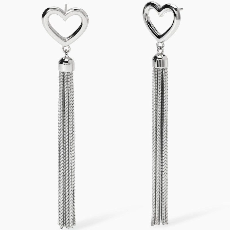 Orecchini da donna in aciaio cuore con catene Style 25 Kidult 861061