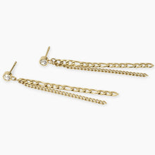 Carica l&#39;immagine nel visualizzatore di Gallery, Orecchini da donna in acciaio dorati con cristallo e catene Style 31 Kidult 861062

