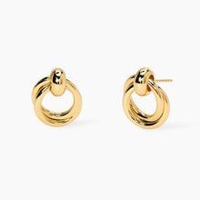 Carica l&#39;immagine nel visualizzatore di Gallery, Orecchini da donna in acciaio dorato con doppio cerchio Style 09 Kidult 861071
