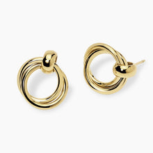 Carica l&#39;immagine nel visualizzatore di Gallery, Orecchini da donna in acciaio dorato con doppio cerchio Style 09 Kidult 861071
