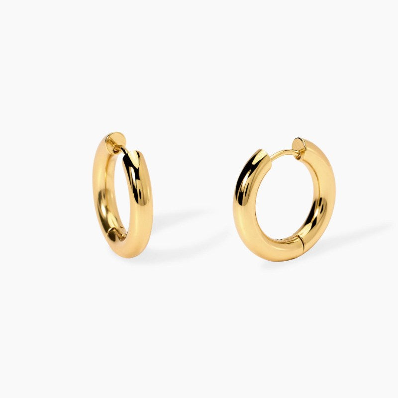 Orecchini da donna in acciaio dorati a cerchio Style 09 Kidult 861073