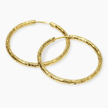 Carica l&#39;immagine nel visualizzatore di Gallery, Orecchini da donna in acciaio martellati dorati a cerchio Style 09 Kidult 861076
