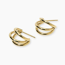 Carica l&#39;immagine nel visualizzatore di Gallery, Orecchini da donna in acciaio dorato con semicerchi Style 09 Kidult 861079
