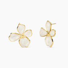 Carica l'immagine nel visualizzatore di Gallery, Orecchini da donna in acciaio dorato fiore smaltata Style 80 Kidult 861147
