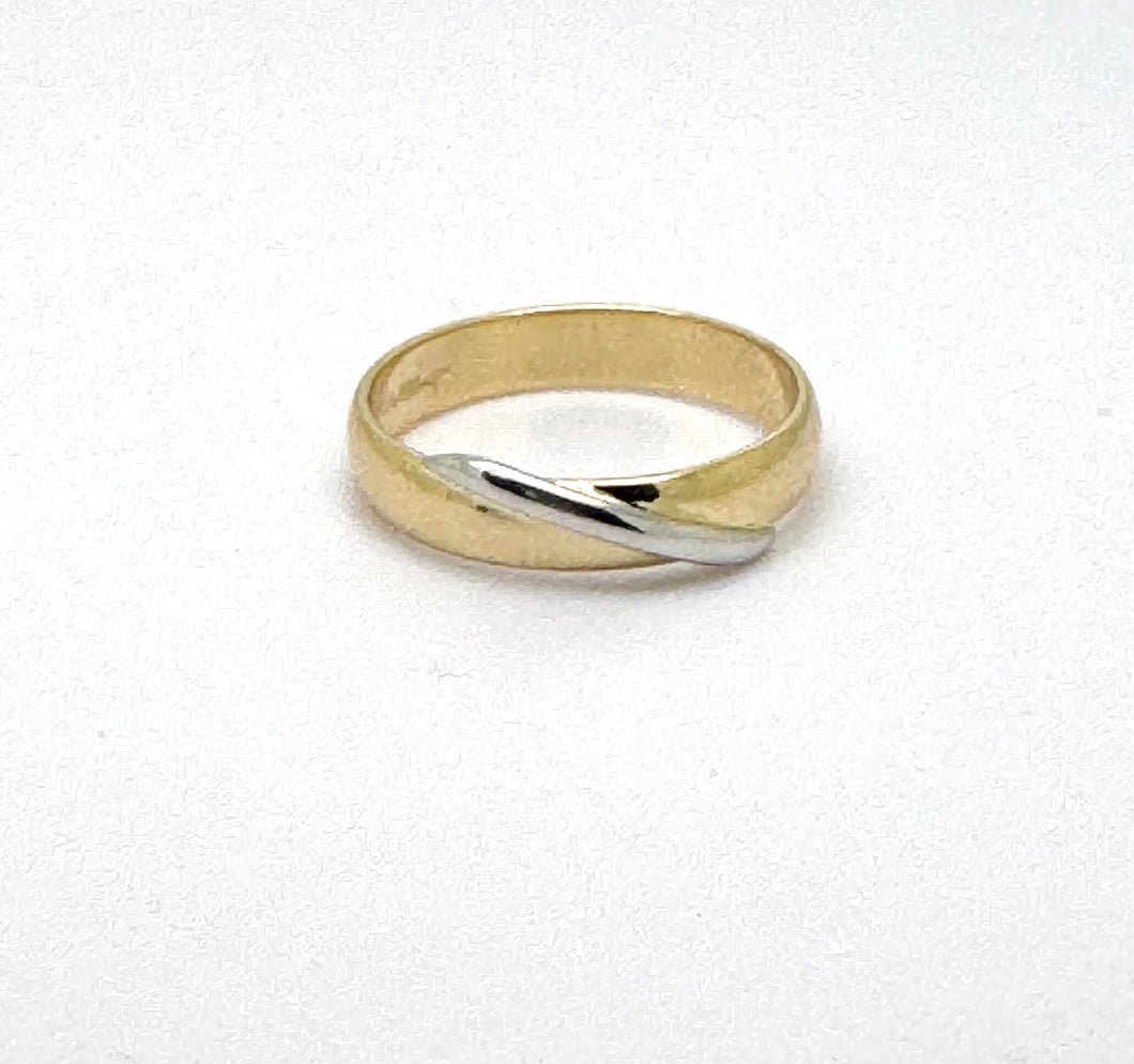 Anelli Fedi “Anniversario” in oro giallo 18kt con riporto in oro bianco 72675/15