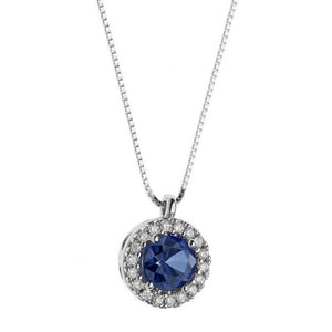 Light Point Women's Necklace With Diamonds and Sapphire Comets ANB 1162