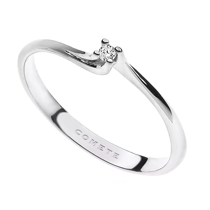 Anello da donna in oro bianco e diamante Comete Easy Basic ANB 1667
