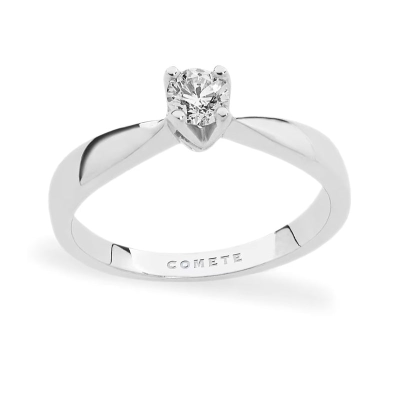 Anello Solitario da donna in oro bianco Con Diamante Comete ANB 2063
