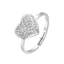 Load image into Gallery viewer, Anello da donna in acciaio con cuore e cristalli Luca Barra ANK181
