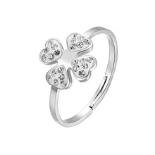 Carica l'immagine nel visualizzatore di Gallery, Anello da donna in acciaio con quadrifoglio Luca Barra ANK183
