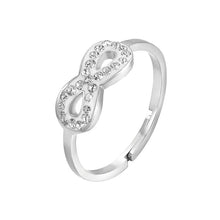 Cargar imagen en el visor de la galería, Anello da donna in acciaio con infinito e cristalli Luca Barra ANK189
