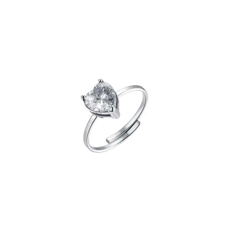 Luca Barra ANK360 heart crystal steel women's ring