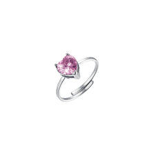 Cargar imagen en el visor de la galería, Anello da donna in acciaio con cristallo a forma di cuore Luca Barra ANK361
