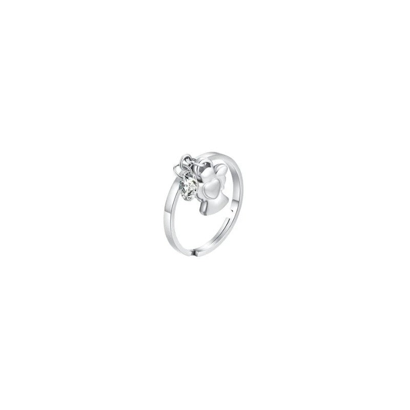 Anello da donna in acciaio con Angelo e Zircone Luca Barra ANK609