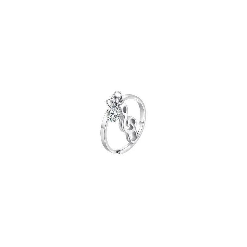 Anello da donna in acciaio con Nota e Zircone Luca Barra ANK611