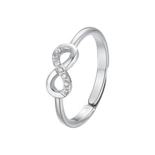 Carica l'immagine nel visualizzatore di Gallery, Anello da donna in acciaio con infinito e zircone Luca Barra ANK622
