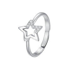 Cargar imagen en el visor de la galería, Anello da donna in acciaio con stella e zirconi Luca Barra ANK623

