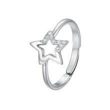 Load image into Gallery viewer, Anello da donna in acciaio con stella e zirconi Luca Barra ANK624
