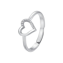 Cargar imagen en el visor de la galería, Anello da donna in acciaio con cuore e zirconi Luca Barra ANK627
