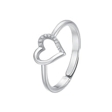Load image into Gallery viewer, Anello da donna in acciaio con cuore e zirconi Luca Barra ANK628
