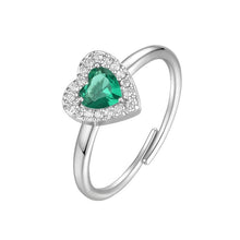 Cargar imagen en el visor de la galería, Anello da donna in acciaio con cuore e zirconi Luca Barra ANK646

