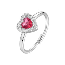Carica l'immagine nel visualizzatore di Gallery, Anello da donna in acciaio con cuore e zirconi Luca Barra ANK647
