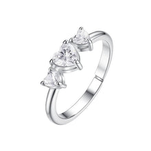 Carica l'immagine nel visualizzatore di Gallery, Anello da donna in acciaio cuori con zirconi bianchi Luca Barra ANK669
