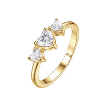 Cargar imagen en el visor de la galería, Anello da donna in acciaio cuori con zirconi bianchi Luca Barra ANK671
