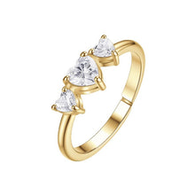 Cargar imagen en el visor de la galería, Anello da donna in acciaio cuori con zirconi bianchi Luca Barra ANK672
