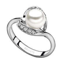 Load image into Gallery viewer, Anello da donna in oro bianco Con Diamanti e perla Comete ANP 305
