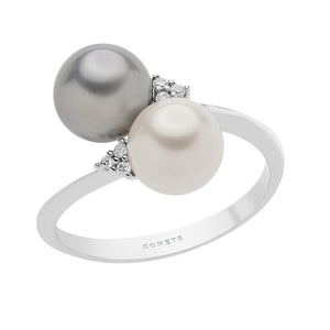 Anello da donna in oro bianco Con Diamanti e perla Comete ANP 387