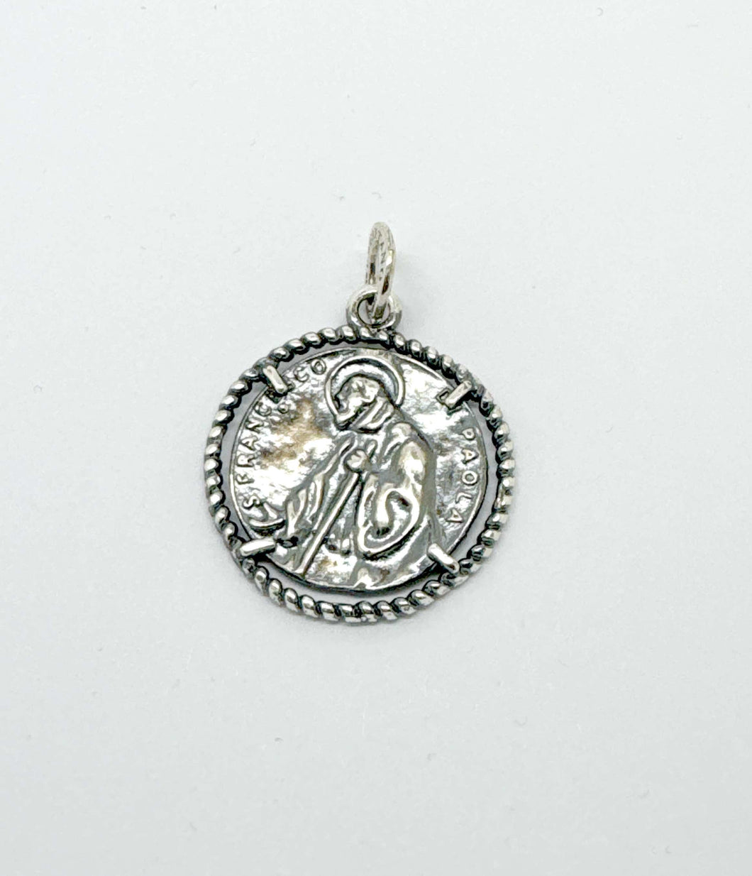 Ciondolo in argento San Francesco da Paola  lavorazione artigianale Code 1200