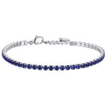 Carica l&#39;immagine nel visualizzatore di Gallery, Bracciale da Uomo in acciaio tennis con cristalli blu Luca Barra BA1364
