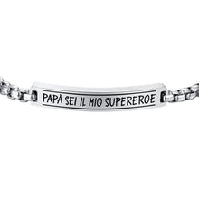 Load image into Gallery viewer, Bracciale da uomo in acciaio con piastra Luca Barra BA1666
