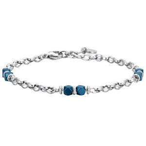 Bracciale da Uomo in acciaio con ematite blu Luca Barra BA1733