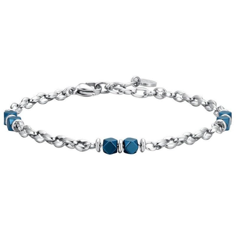 Bracciale da Uomo in acciaio con ematite blu Luca Barra BA1733