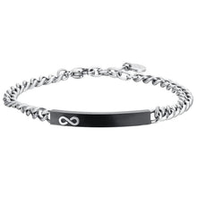 Cargar imagen en el visor de la galería, Bracciale da Uomo in acciaio con piastra infinito Luca Barra BA1802
